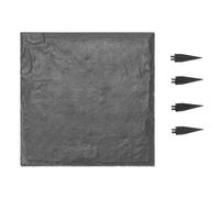 VEVOR Escalones con Estacas para Suelo 4 Piezas 39,5x39,5 cm Forma Cuadrada Piedras Escalonadas Decorativas Resistentes a la Intemperie para Pasarelas Exteriores, Césped, Patio, Paisajismo, Gris