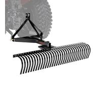 VEVOR Escarificadora de Remolque Detrás, 1525 mm de Escarificadora con 32 Púas de Acero, Rastrillo de Césped de 3 Puntos con Accesorios para Tractor, Rastrillo de Paisaje para Jardín, Granja, Césped