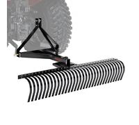 VEVOR Escarificadora de Remolque Detrás, 1525 mm de Escarificadora con 32 Púas de acero, Rastrillo de Césped de 3 Puntos con Accesorios para Tractor, Rastrillo de Paisaje para Jardín, Granja, Césped