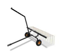 VEVOR Escarificadora de Remolque detrás de 1500 x 1600 x 1900 mm con 24 Púas de Acero Q235, Rastrillo de Césped para ATV o Cortacésped, con Mango de Elevación para Hojas, Agujas de Pino y Hierba
