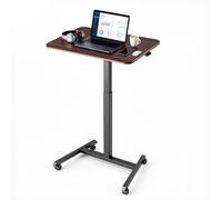 VEVOR Escritorio de Pie de 650 x 480 mm Altura Ajustable 725-1065 mm, Capacidad de 15 kg, Mesa Móvil Compacta de Metal con Ruedas Giratorias, Gancho para Oficina Sala de Estar Dormitorio Casa Estudio
