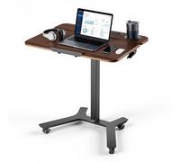 VEVOR Escritorio de Pie de 715 x 525 mm Altura Ajustable 750-1100 mm, Tablero Inclinable 0 a 90°, Capacidad de 15 kg, Mesa Móvil Compacta de Metal con Ruedas para Oficina Casa Dormitorio Sala de Estar