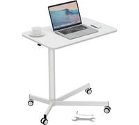 VEVOR Escritorio de Pie Móvil Alto Ajustable de 723-1122 mm Escritorio de Pie/Sentado Carga de 20 kg con Resorte de Gas Ruedas Giratorias 360° Mesa con Cerradura para Ordenador Hogar Oficina Escuela