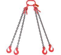 VEVOR Eslinga de Cadena 8 mm x 150 cm 4 Patas G80 Cadena de Elevación con Ganchos de Agarre Carga Máxima de 5000 kg para Herramientas Agrícolas, Motores de Automóviles, Neumáticos de Tractores