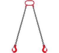 VEVOR Eslinga de Cadena de 2 Cadenas G80 8mm x 150cm con Ganchos Carga 2993 kg