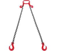 VEVOR Eslinga de Cadena de Elevación 2 Cadenas con Ganchos y Ajustadores 10mm x 180cm Carga de 5000 kg G80 para Carretilla Elevadora, Polipasto Motorizado, Muelle, Sitio de Construcción, Fábrica