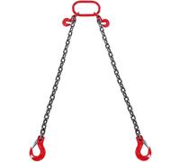 VEVOR Eslinga de Cadena de Elevación 2 Cadenas con Ganchos y Ajustadores 8mm x 180cm Carga de 2993 kg G80 para Carretilla Elevadora, Polipasto Motorizado, Muelle, Sitio de Construcción, Fábrica