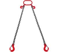 VEVOR Eslinga de Cadena de Elevación 2 Cadenas con Ganchos y Ajustadores 8mm x 180cm Carga de 2993 kg G80 para Carretilla Elevadora, Polipasto Motorizado, Muelle, Sitio de Construcción, Fábrica