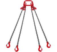 VEVOR Eslinga de Cadena de Elevación 4 Cadenas con Ganchos y Ajustadores 8mm x 300cm Carga de 5000 kg G80 para Carretilla Elevadora, Polipasto Motorizado, Muelle, Sitio de Construcción, Fábrica