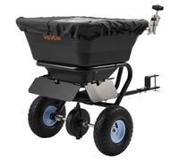 VEVOR Esparcidor de Compost Remolcado Ancho de Esparcimiento de 0 a 3 m Esparcidor de Turba con Ruedas Carga de Tolva de 38,6 kg para Semillas, Fertilizantes, Derretimiento de hielo para Césped