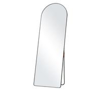 VEVOR Espejo arqueado de longitud completa, 65 x 22 pulgadas, gran espejo de suelo inclinado para colgar en la pared con soporte, marco de aleación de aluminio, espejo de tocador de cuerpo completo pa