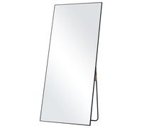 VEVOR Espejo de longitud completa, 71'' x 31'', espejo templado rectangular extra grande para colgar o inclinarse con soporte, marco de aleación de aluminio, espejo de tocador de cuerpo completo para 