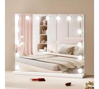 VEVOR Espejo de Tocador Hollywood con Luces, 15 Bombillas Regulables y 3 Modos de Iluminación de Color, Aumento Desmontable de 5X, Puerto USB, Control Táctil Inteligente, en Pared, 580 x 120 x 482 mm