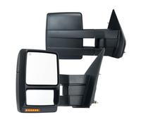 VEVOR Espejo Negro de Remolque Calefacción Eléctrica con Luz de Señal y Vidrio Plano y Convexo, 2 piezas, Control Manual Telescópico Plegable Descongelación de Calefacción para Ford F150 2004-2014