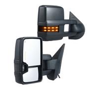 VEVOR Espejos de remolque, juego de par izquierdo y derecho para Chevrolet Silverado (2007-2014)/GMC/Cadillac, calefactados eléctricos con luz de señal y luz de conducción LED, plegado telescópico man