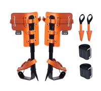 VEVOR 1 Par de Espuelas de Acero de Aleación de Carga de 158,76 kg, Picos para Trepar Árboles con Correas y Protectores de Picos Equipo de Arboricultura para Escaladores, Caza, Recolección, Naranja