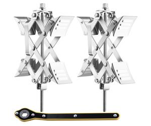 VEVOR Estabilizador de Ruedas para Vehículos Recreativos en Forma de X Calzo para Ruedas 2 Piezas Apto Para Neumáticos de 3,8-25,4 cm con Llave de Trinquete y Bolsa de Almacenamiento para Caravanas