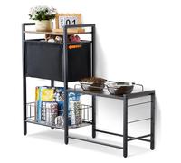 VEVOR Estación de Alimentación 92x27x75 cm Comedero Elevado para Perros Soporte Elevado para Cuencos con Estantes Soporte de Cuenco de Alimentación Barra para Perros Grandes, Medianos, Pequeños