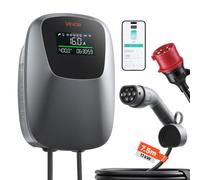 VEVOR Estación de Carga para Vehículo Eléctrico 11kW, CEE 16A 7,5m, 400V CA, Cargador EV Trifásico Tipo 2, Control por Aplicación, Pantalla Digital, para Vehículos Eléctricos e Híbridos Enchufables