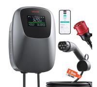 VEVOR Estación de Carga para Vehículo Eléctrico 22kW, CEE 32A 7,5m, 400V CA, Cargador EV Trifásico Tipo 2, Control por Aplicación, Pantalla Digital, para Vehículos Eléctricos e Híbridos Enchufables