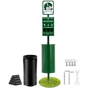 VEVOR Estación de Desechos para Perros, Contenedor de Desechos para Mascotas de 43 L con 50 Bolsas para Latas, Dispensador de Bolsas y 600 Bolsas para Desechos para Mascotas para Patio, Exterior