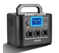 VEVOR Estación de Energía Portátil 1200 W, Generador de Energía Batería de Respaldo LiFePO4 de 806 WH con 9 Puertos de Salida para Hogar, Campamentos, Viajes en Autocaravana, Panel Solar No Incluido