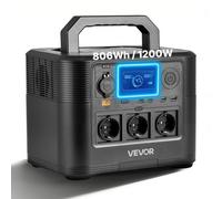 VEVOR Estación de Energía Portátil 1200 W, Generador de Energía Batería de Respaldo LiFePO4 de 806 Wh con 9 Puertos de Salida para Hogar, Campamentos, Viajes en Autocaravana, Panel Solar No Incluido