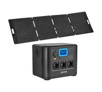 VEVOR Estación de Energía Portátil 1800 W con Panel Solar de 200 W, Generador de Energía Batería de Respaldo LiFePO4 de 1008 WH, con 9 Puertos de Salida para Hogar, Campamentos al Aire Libre, Viajes