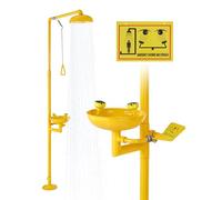 VEVOR Estación de lavado de ojos, 870 x 400 x 2330 mm, combinación de lavado de ojos y ducha de acero inoxidable 304, aprobado por OSHA, dispositivo de limpieza de ojos para escuelas, laboratorios