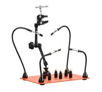 VEVOR Estación de Soldadura Magnética Tercera Mano con 4 Brazos Flexibles, 6 Soportes para Pilares de PCB y Pistola de Aire Caliente de 360 Grados, Base para Trabajos de Reparación Electrónica
