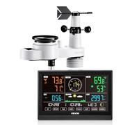 VEVOR 5 en 1 Estación Meteorológica Inalámbrica con Pantalla VA de 190,5 mm, Sensor Solar, Pluviómetro con Pronóstico del Tiempo, Temperatura, Humedad, Velocidad y Dirección del Viento (Sin Wifi)