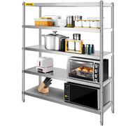 VEVOR Estante de almacenamiento de acero inoxidable Estante ajustable 5 niveles