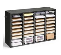 VEVOR Estante de Almacenamiento de Documentos 36 Compartimentos, Organizador de Archivos de Madera 95,7 x 30 x 60 cm, Clasificador de Literatura con Estantes Desmontables para Oficina, Aulas, Negro