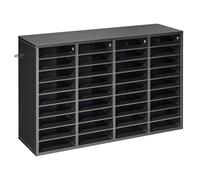 VEVOR Estante de Almacenamiento de Documentos 36 Compartimentos, Organizador de Archivos de Madera 95,7 x 30 x 60 cm, Clasificador de Literatura con Estantes Desmontables para Oficina, Aulas, Negro