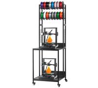 VEVOR Estante de Almacenamiento de Filamentos 4 Niveles para Impresión 3D Carrito de Metal con Ruedas para Carretes de Filamento 600 x 600 x 1800 mm para Estudios, Talleres, Oficinas, Negro