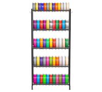 VEVOR Estante de Almacenamiento de Filamentos 5 Niveles para Impresión 3D Soporte de Metal para Carretes de Filamento 635 x 320 x 1300 mm Estante Fijo para Estudios, Talleres, Oficinas, Negro