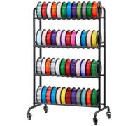 VEVOR Estante de Almacenamiento de Filamentos de 3 Niveles para Impresión 3D Soporte de Metal para Bobinas de Filamento con Ruedas 680 x 400 x 880 mm para Estudios, Talleres, Oficinas, Negro