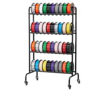 VEVOR Estante de Almacenamiento de Filamentos de 4 Niveles para Impresión 3D Soporte de Metal para Bobinas de Filamento con Ruedas 750 x 455 x 1230 mm para Estudios, Talleres, Oficinas, Negro