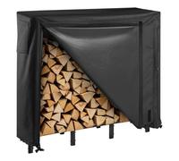 VEVOR Estante de Almacenamiento de Leña 122 x 32 x 118 cm Marco de Metal con Recubrimiento en Polvo Soporte de Leña para Exterior con Cubierta Carga de 181 kg para Chimenea, Terraza, Jardín, Negro