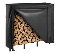 VEVOR Estante de Almacenamiento de Leña 122 x 32 x 118 cm Marco de Metal con Recubrimiento en Polvo Soporte de Leña para Exterior con Cubierta Carga de 181 kg para Chimenea, Terraza, Jardín, Negro
