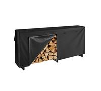 VEVOR Estante de Almacenamiento de Leña 257x36x117 cm Marco de Metal con Recubrimiento en Polvo Soporte de Leña con Cubierta para Exterior Carga de 299,4 kg para Chimenea, Terraza, Jardín, Negro
