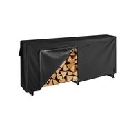 VEVOR Estante de Almacenamiento de Leña 257x36x117 cm Marco de Metal con Recubrimiento en Polvo Soporte de Leña con Cubierta para Exterior Carga de 299,4 kg para Chimenea, Terraza, Jardín, Negro