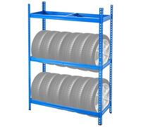 VEVOR Estante de Almacenamiento de Neumáticos, 2 Estantes con Capacidad para 12 Neumáticos Estándar, con Espacio Ajustable para Taller de Garaje, Capacidad de Carga de 150 kg, 1300 x 500 x 1790 mm