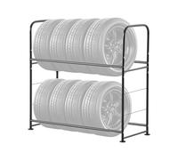 VEVOR Estante de Almacenamiento de Neumáticos, Soporte para Neumáticos de 2 Estantes con Capacidad para 8 Neumáticos Estándar, Acero Resistente Q195 para Taller de Garaje, 1150 x 495 x 1180 mm