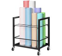 VEVOR Estante de almacenamiento de planos, 12 ranuras para planos con ruedas, carrito de almacenamiento de planos de metal móvil para mapas, pósteres, planos de construcción arquitectónica, organizado