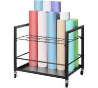VEVOR Estante de almacenamiento de planos, soporte de planos de 20 ranuras con ruedas, carrito de almacenamiento de planos de metal móvil para mapas, carteles, planes de construcción arquitectónica, o