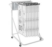 VEVOR Estante de almacenamiento móvil para planos, soporte para planos con 12 soportes pivotantes, soporte para planos móvil de altura y longitud ajustable, estante para exhibición de carteles para of