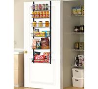 VEVOR Estante de Almacenamiento para Colgar Puerta 6 Niveles Organizador de despensa para puerta 42 x 18 x 133 cm Estante de Especias Colgante de Acero para Hogar, Cocina, Lavadero, Baño, Negro