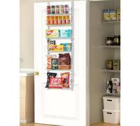 VEVOR Estante de Almacenamiento para Colgar Puerta 6 Niveles Organizador de despensa para puerta 42 x 18 x 133 cm Estante de Especias Colgante de Acero para Hogar, Cocina, Lavadero, Baño, Blanco