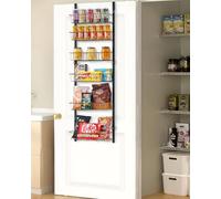 VEVOR Estante de Almacenamiento para Colgar Puerta 6 Niveles Organizador de despensa para Puerta 42 x 18 x 133 cm Estante de Especias Colgante de Acero para Hogar, Cocina, Lavadero, Baño, Negro